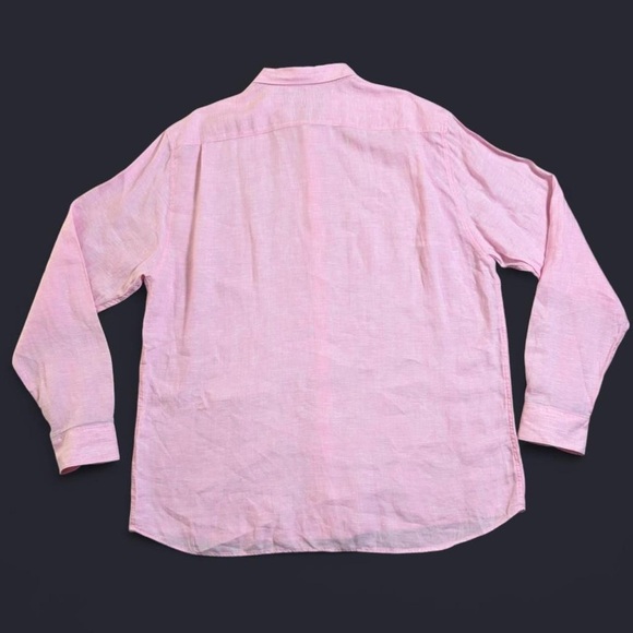 Free Line Athens 100% Linen Long Sleeve Button Down Shirt Size XL Pink Regular - Picture 4 of 8